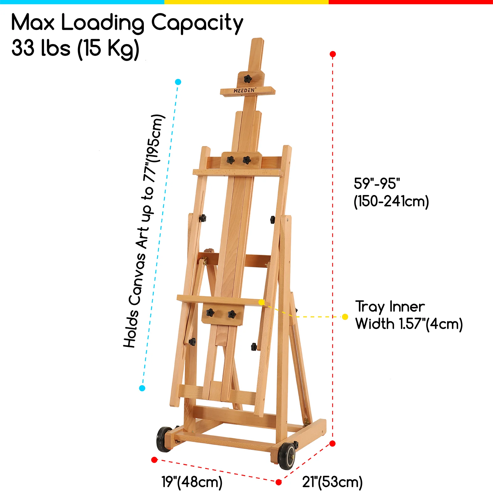 MEEDEN Versatile Studio H-Frame Artist Easel-W14 - Image 8