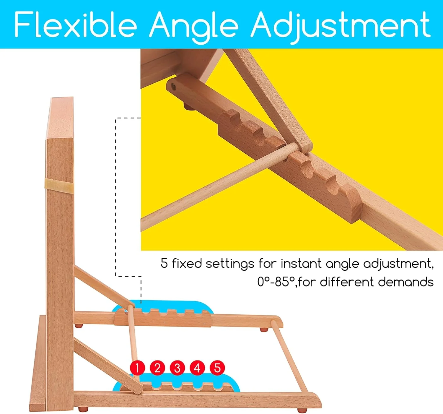 MEEDEN Portable & Adjustable Wood Sketching Board-HJ-A3 - Image 3