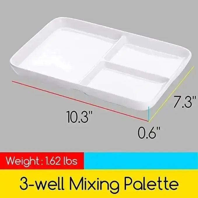 MEEDEN 3-Well Ceramic Palette, 10'' × 7'' - Image 2