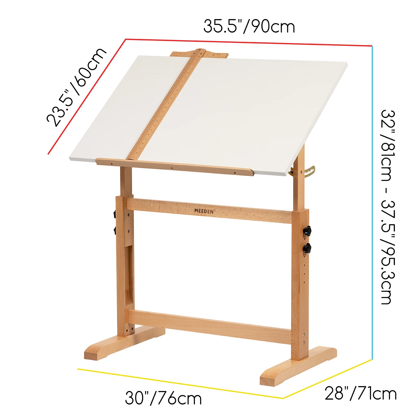 MEEDEN Adjustable Wooden Drafting Table, White-XSZ-5 - Image 16