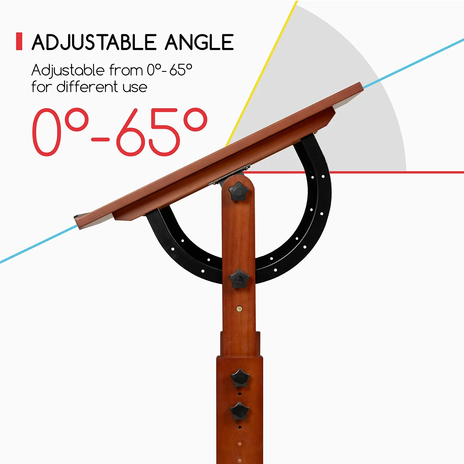 MEEDEN Vintage Adjustable Wooden Drafting Table & Stool Set, Dark Walnut-XSZ-4 - Image 10
