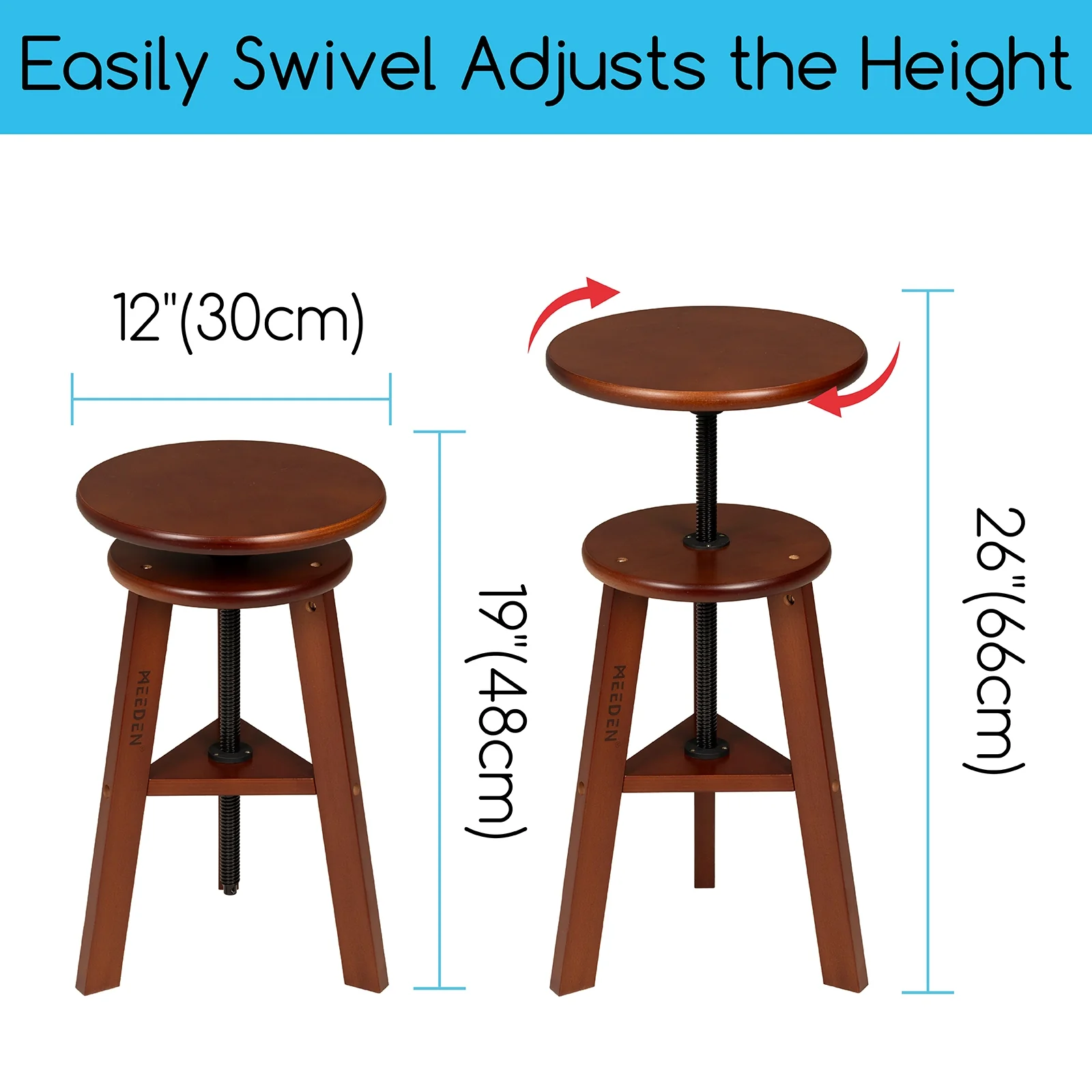MEEDEN Vintage Adjustable Wooden Drafting Table & Stool Set, Dark Walnut-XSZ-4 - Image 13