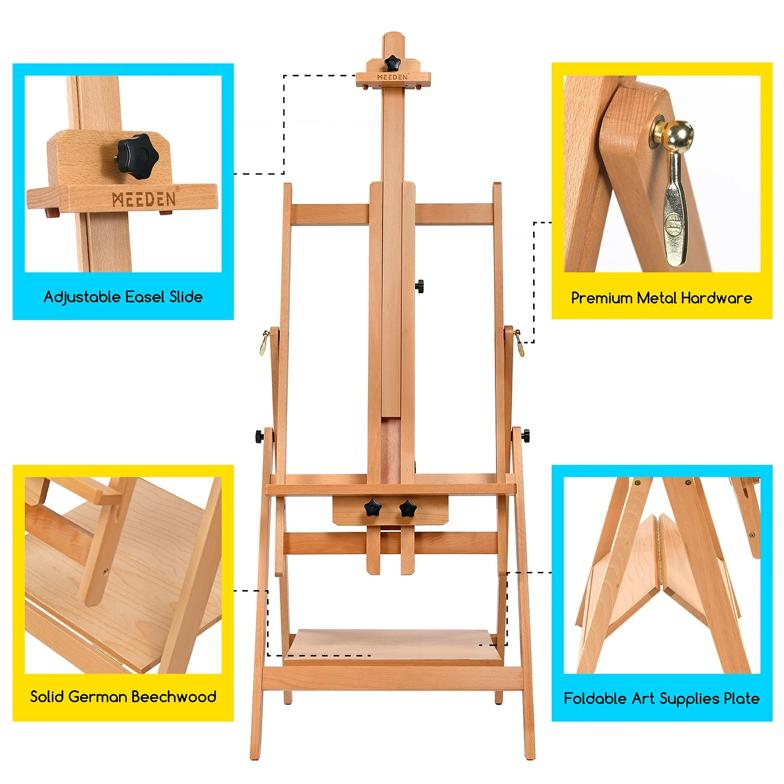 MEEDEN Adjustable Large H-Frame Art Easel Stand-W10B - Image 5