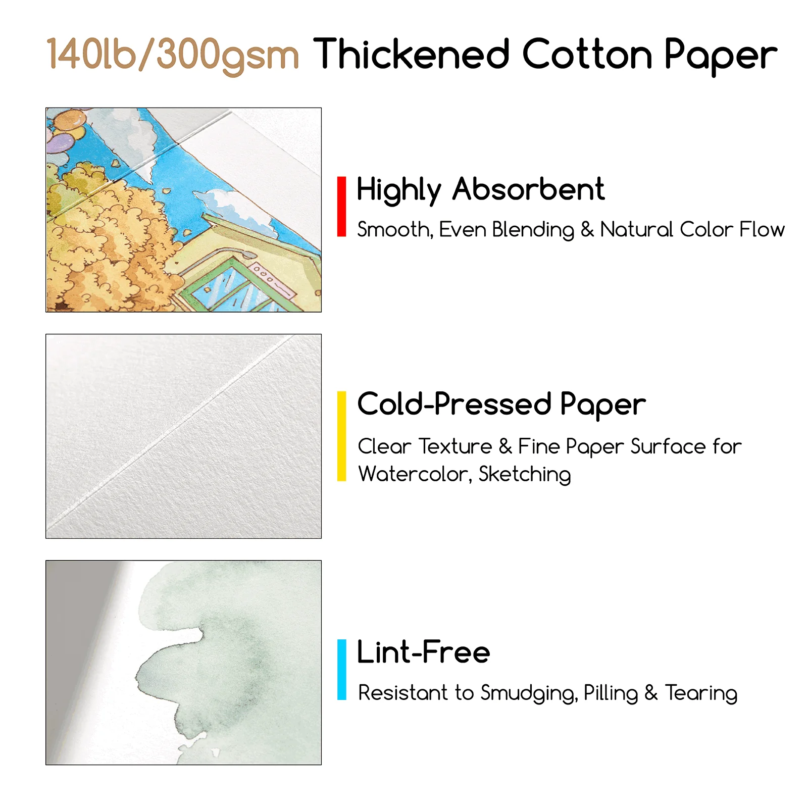 MEEDEN Portable Watercolor Paper Sketchbook - Image 3
