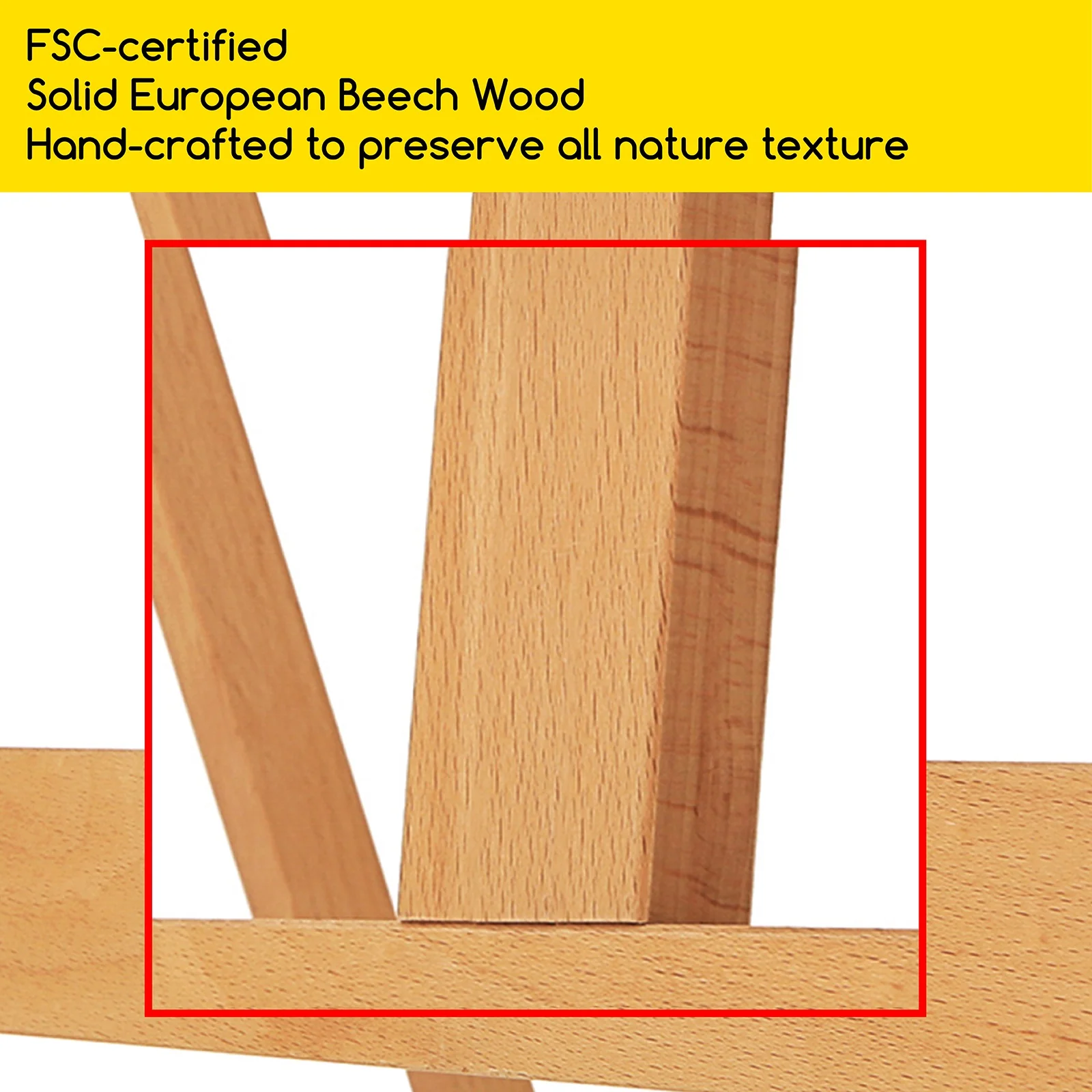 MEEDEN Solid Beechwood H-Frame Art Easel Stand-W02B - Image 6