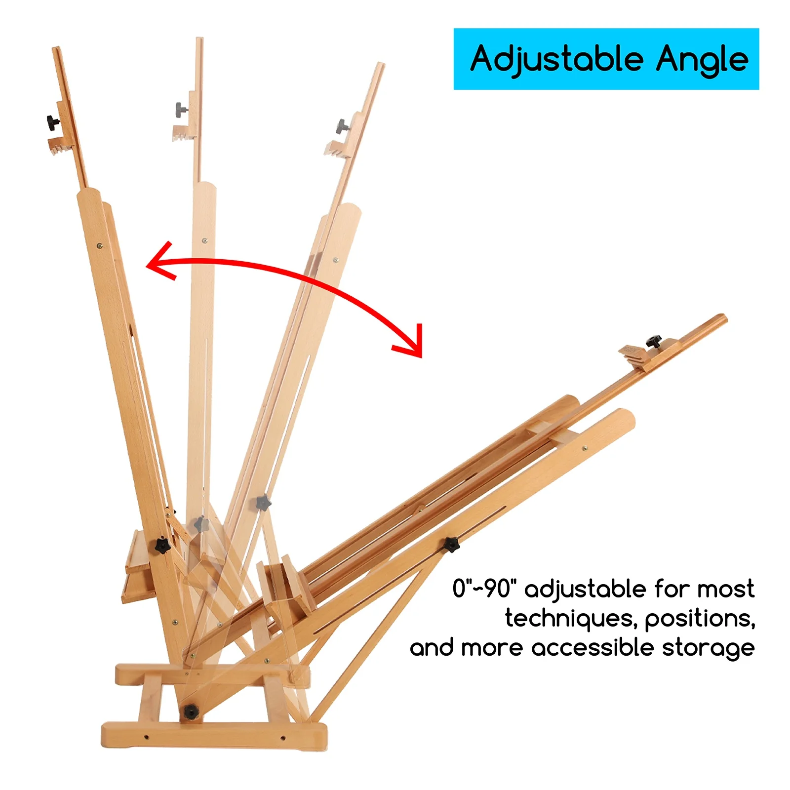 MEEDEN Solid Beechwood H-Frame Art Easel Stand-W02B - Image 7