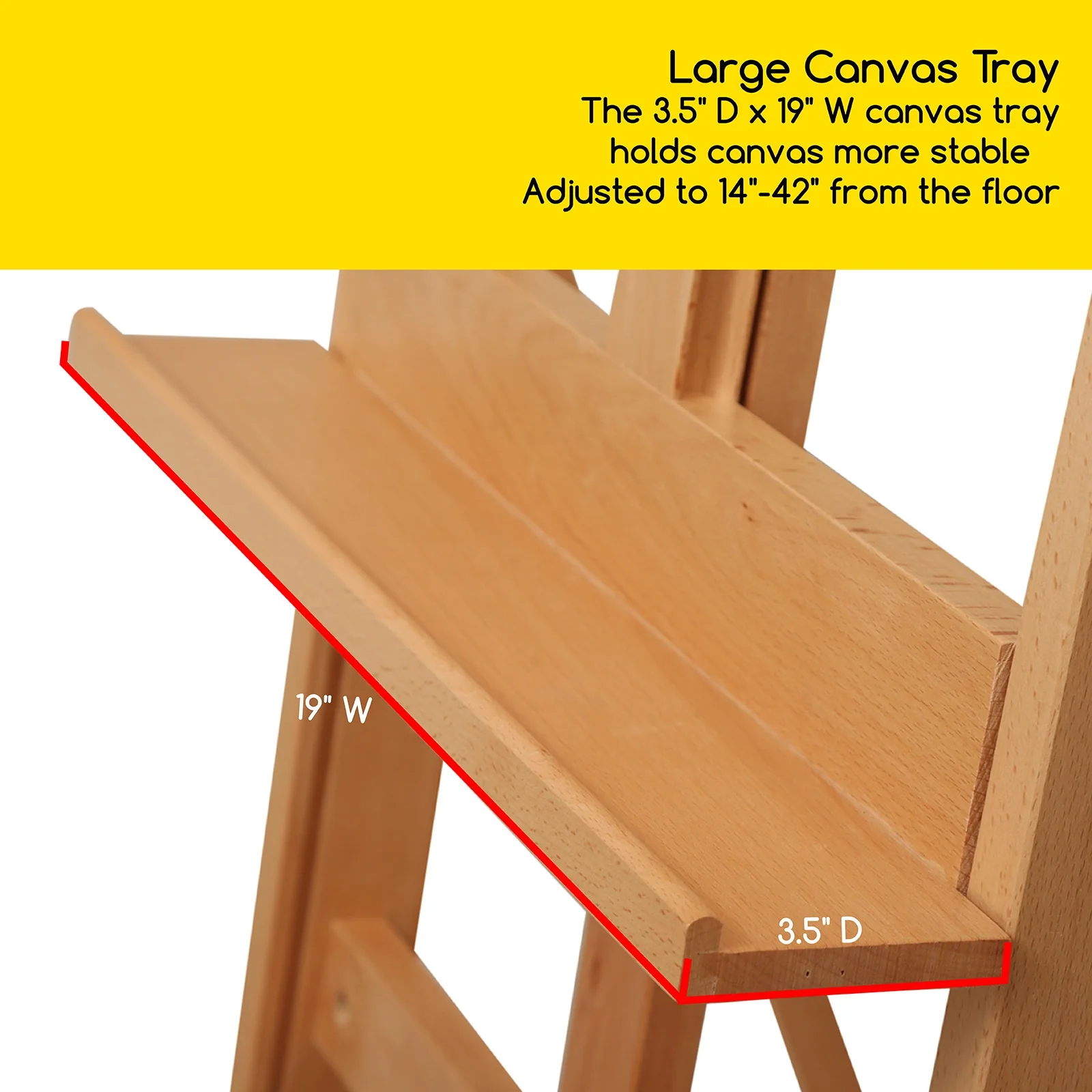 MEEDEN Solid Beechwood H-Frame Art Easel Stand-W02B - Image 8