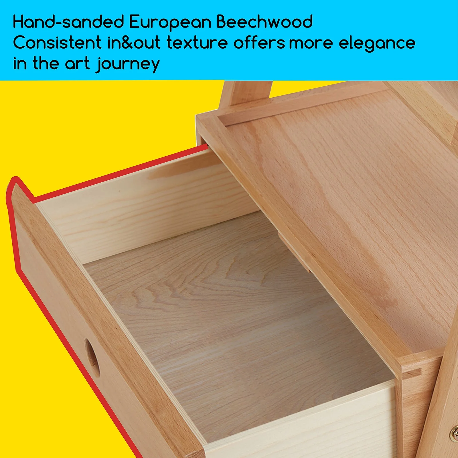 MEEDEN Studio H-Frame Floor Easel with Storage Drawer-HJ-1A - Image 7