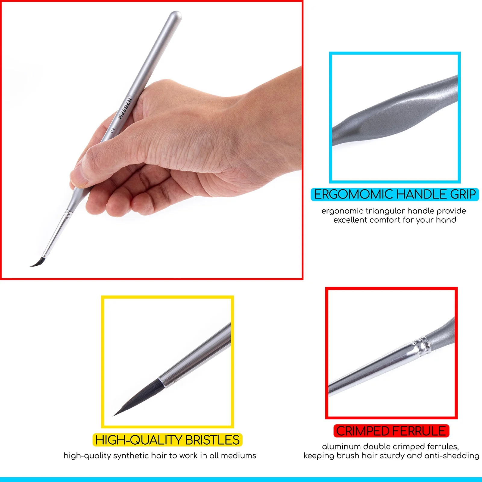 MEEDEN 15 Pcs Micro Detail Paint Brush Set - Image 3