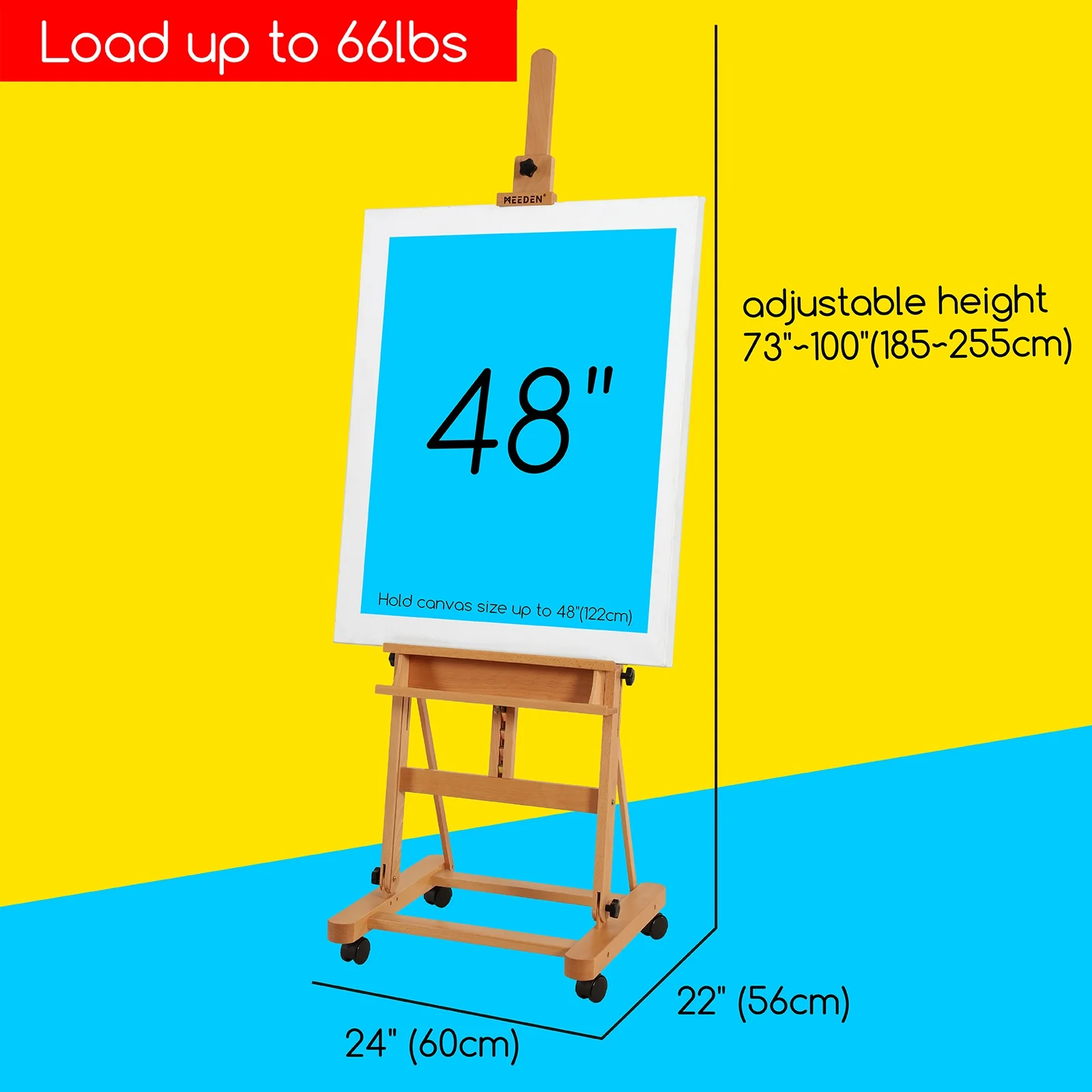 MEEDEN H-Frame Artist Easel with Storage Tray-W02 - Image 3