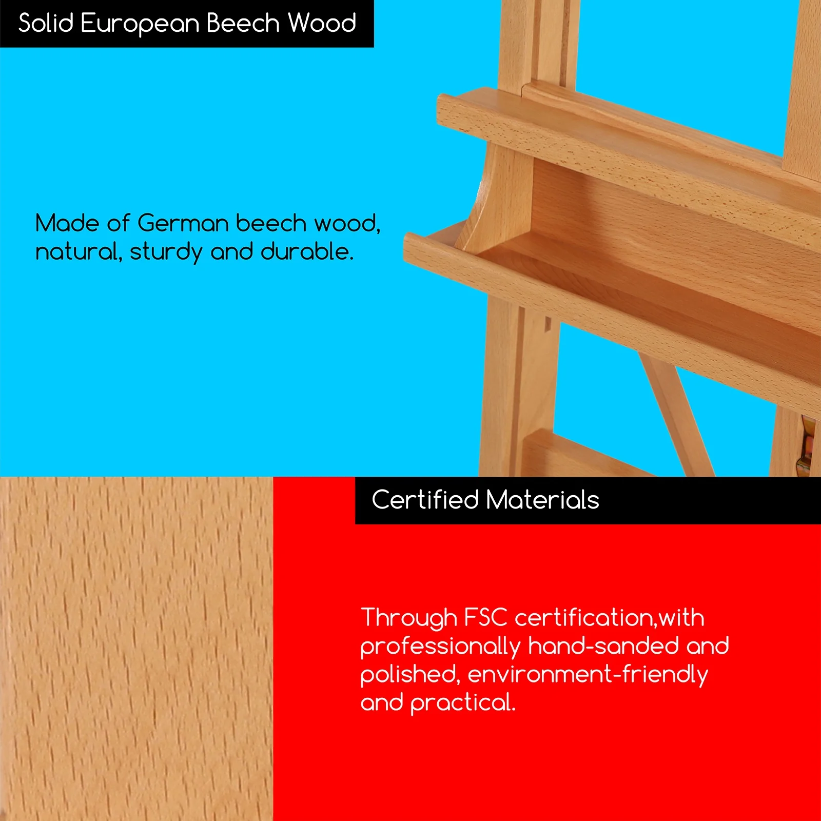 MEEDEN H-Frame Artist Easel with Storage Tray-W02 - Image 4